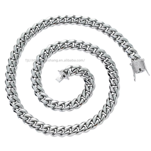 8Mm 10mm12mm14mm Men's Stainless Steel Round Grinding Color Retaining <b>Cuban</b> Necklace Tanjing Fashion Lijing Necklace - Product Image 5
