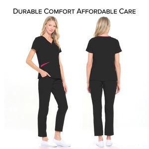 Women <b>Scrub</b> Suit Set Moisture Wicking Split Design Hospital Uniforms For Medical Workwear - Product Image 5
