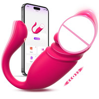 Bestseller Fernbedienungsfähiger Tragbarer App-gesteuerter Silikon-Klitoris-Vibrator für Frauen 9 Geschwindigkeiten 100% Wasserdicht USB