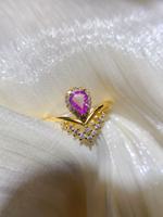 Luxe 925 sterling zilver rhodium vergulde ring met natuurlijke spinel voor dames, geschikt voor verloving, bruiloft, feest of cadeau.