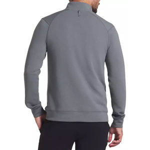 Haut quart de fermeture éclair sportif à manches longues uni en polyester à séchage rapide extensible dans 4 sens personnalisé 100% sweat-shirt quart de fermeture éclair en polyester - Product Image 3