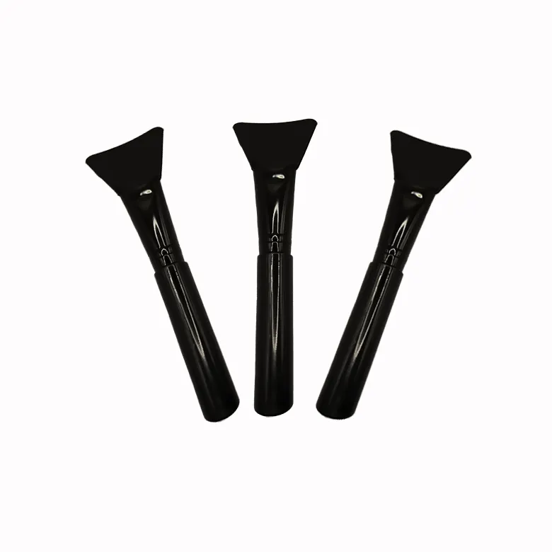 Your Logo All Black Cosmetic makeup tool DIY facial mask applicator brush soft silicone face mask brush