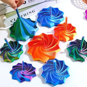Décoration de bureau en gros : Étoile sensorielle 3D imprimée, spirale rotative avec poignée pour soulager le stress - Product Image 1
