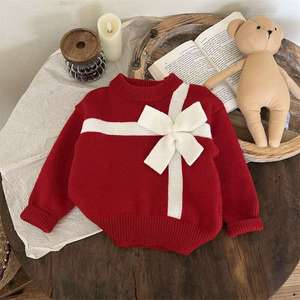 Autunno e inverno 2024 nuova ragazza 2 pz vestito rosso Top <span class=keywords><strong>pantaloni</strong></span> per bambini e tuta per ragazze maglione abiti per ragazze - Product Image 4