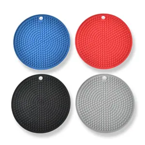 Modern round Silicone Microwave Lick Table Mat Stylishly Designed Insulated Pads Thickened Pot Mat Plate Mat Dishmat