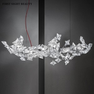 Nordic Crystal Chandelier Long Shape LED Light Single Head Mounted For Dining Room Modern Home Lighting - Product Image 1