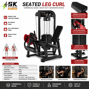 Máquina de Sentadillas <span class=keywords><strong>y</strong></span> Extensión de Piernas SK <span class=keywords><strong>para</strong></span> Isquiotibiales con Pila de Pesas de 75 kg, Equipo de Fitness con Sistema de Pernos <span class=keywords><strong>para</strong></span> Uso Comercial - Product Image 4