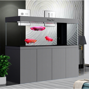 Aquário de Metal e Vidro Ultra Branco com Filtro Inferior e Canto Curvo, Ecológico, 550L para Sala de Jantar e Aquicultura - Product Image 1