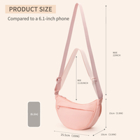 Sac bandoulière croissant pour femme, sac à l'épaule tendance en forme de dumpling, petit sac hobo de luxe de créateur pour femme, vente en gros directe usine
