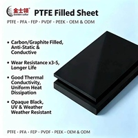 Plaque remplie de PTFE en fibre de carbone-céramique de molybdène, antistatique et conductrice thermique, pour roulement à glissement et siège de soupape à fonctionnement à sec
