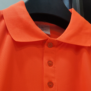 High Visibility 150 GSM Summer Workwear Breathable Quick Dry Safety Short Sleeve for Polo Reflective <b>Strips</b> Knitted <b>Fabric</b> - Product Image 2
