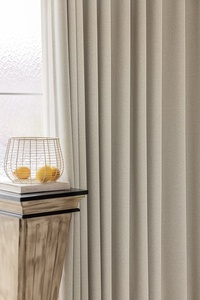 Popular de moda de lujo de poliéster Lino Color crema cortinas opacas tela para sala de estar Hotel dormitorio ventanas - Product Image 5