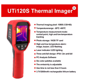 กล้องถ่ายภาพความร้อนอินฟราเรด Uni-t UTi160S/ UTi120s สำหรับวัดอุณหภูมิ ความละเอียด 160x120 - Product Image 3
