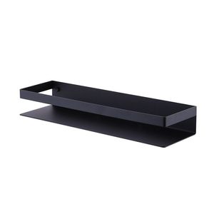 Toilet <strong>Shelf</strong> Wall <strong>Suction</strong> Type Matte Black Non Perforated <strong>Bathroom</strong> Storage Holder <strong>Shelf</strong> - Product Image 3