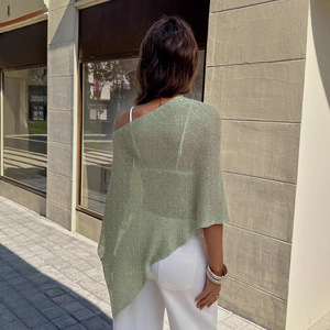 Camiseta de Punto de Lana para <span class=keywords><strong>Mujer</strong></span>, Informal, Semitransparente, para la Playa, para el Verano - Product Image 2