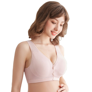 Sujetador de lactancia con aros sin costuras para mujer, tejido transpirable, ecológico, agradable para la piel, antideslizante, con cierre frontal, más vendido - Product Image 3