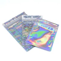 Bolsas de Plástico Holográficas con Cierre de Cremallera, Reutilizables, Impermeables, para Almacenamiento, con Orificio para Colgar