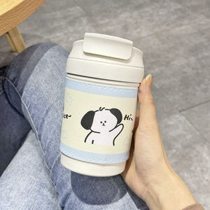 New INS 400ml Cute Cartoon Girls Stainless Steel Thermos <b>Cup</b> <b>Lids</b> <b>Straws</b> <b>Plastic</b> Drinkware for Travel Coffee Mug Water Bottles - Product Image 6