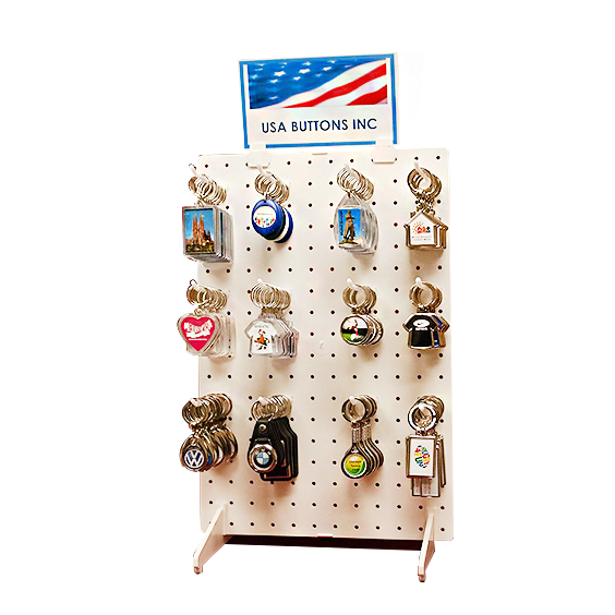 Apache Customizable Oak Floor Standing Powder Coated Storage Key Chain Display Rack with Custom Logo for Supermarket Mall Use — view 2