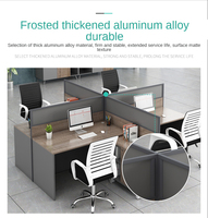 Table de bureau modulaire convertible moderne, poste de travail en îlot pour personnel, ensemble de mobilier de bureau commercial, luxe moderne