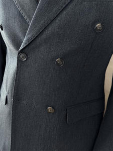 بدلات رجالية بنية مزدوجة الصدر طية صدر السترة الزفاف العريس اللباس الرسمي مفصل السترة ضئيلة تناسب 3 قطع سترة + سترة + السراويل - Product Image 4