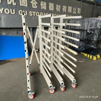 Conteneur en acier robuste avec porte rabattable, cage de stockage industrielle en métal pliable, boîte à palettes en acier empilable pour usine