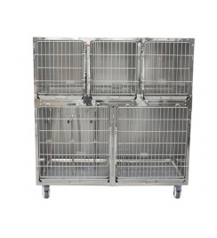 Wholesale Veterinary Products Double Tier Stainless Steel Vet Cage With Wheels For <strong>Dog</strong> Cat Isolation <strong>China</strong> Big <strong>Dog</strong> <strong>Kennel</strong> - Product Image 5