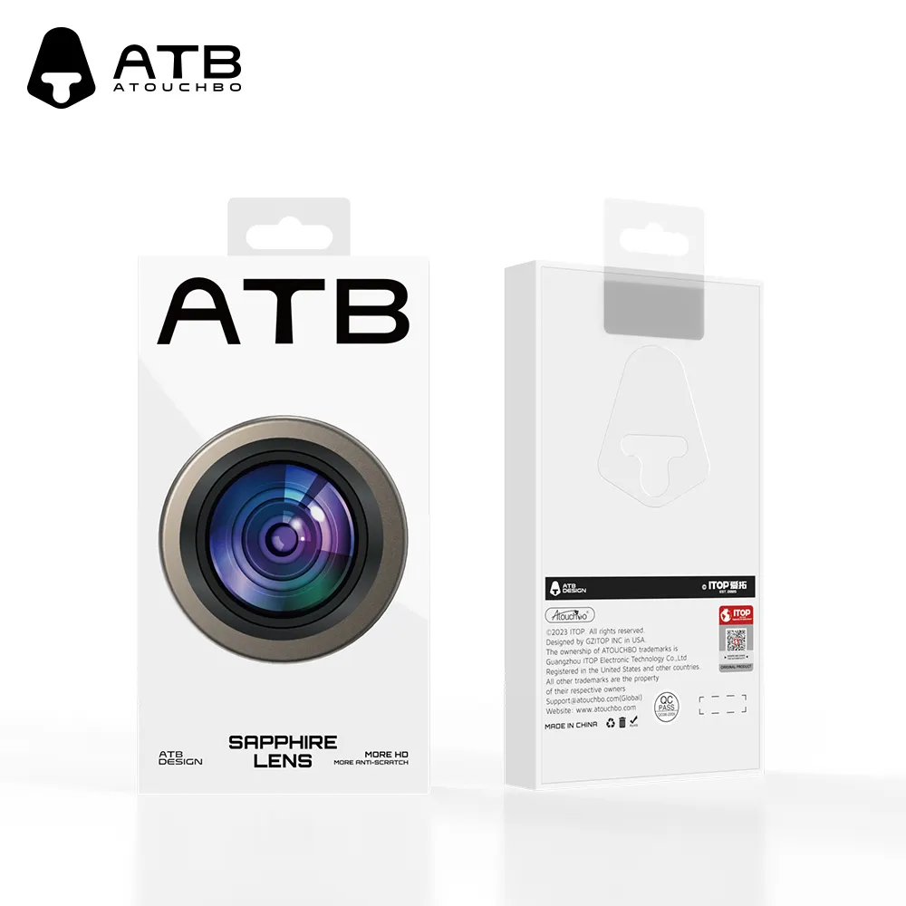 Atouchbo kaca lensa asli kristal safir, pelindung lensa kamera baja tahan karat PVD untuk iPhone 15 pro max