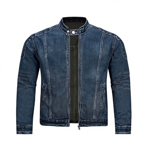 100% Cotton Denim <b>Jackets</b> Men Casual Solid Color Pocket Thin <b>Jacket</b> Style High Quality Clothing Denim Slim Fit Autumn Wear - Product Image 1