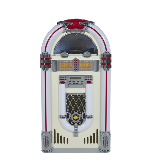 Multi-function Full-size Digital Retro Jukebox with Colorful Lights CD BT Vinyl Record Player & DJ Turntable