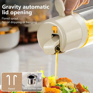 Bouteille pulvérisateur d'huile en verre 2-en-1 de 550 ml pour la perte de poids, le camping, le barbecue, et comme vaporisateur de vinaigre et de sauce – Ustensiles de cuisine en gros - Product Image 5