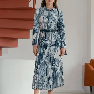 Custom Fall Long, Sleeve Satin Solid Color Maxi Dress Elegant Stylish 2024 New Products Women Dresses/
