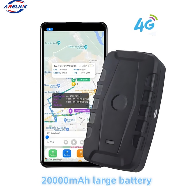 Real-Time 4G Vehicle GPS Locator, Waterproof Magnetic Base with 20000mAh Extended Battery, Ideal for Car/Truck Fleet Anti-Theft
