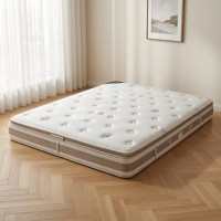 Matelas hybride à ressorts ensachés et mousse à mémoire de forme, design contemporain, fermeté moyenne, 25 cm, emballage sous vide, mobilier de maison, vente en gros usine