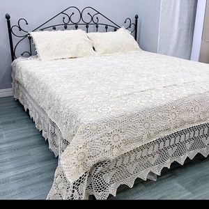 <span class=keywords><strong>Couvre</strong></span>-<span class=keywords><strong>lit</strong></span> en crochet fait main, écologique, toutes saisons, grande taille, extra large, motif géométrique, style simple, literie - Product Image 4