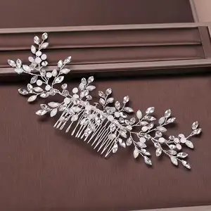 Brauthaarzubehör Luxuskämme handgefertigter Strass-Prinzessinnen-Haarkamm Kristall-Kopfstücke für Mädchen