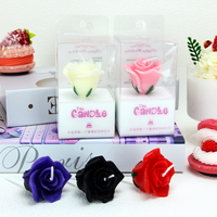 Bougies d'anniversaire colorées personnalisées en usine, faites à la main en forme de rose, non parfumées, pour la Saint-Valentin et la décoration d'anniversaire