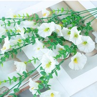 Fleur artificielle murale en plastique Morning Glory, panier suspendu pour jardin et cour, décoration florale semi-artisanale pour la maison