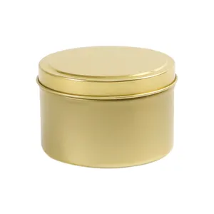 Großhandel recycelbare benutzer definierte 2oz 3oz 4oz 6oz 8oz Duft kerzen Dosen leere dekorative runde goldene Blechdosen für Kerze