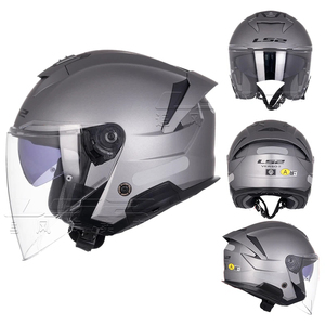 Casco LS2 OF618 <span class=keywords><strong>VERSO</strong></span> 2 Nuevo, Casco Tres Cuartos, Doble Visor, Abierto, <span class=keywords><strong>para</strong></span> Motocicleta, Scooter, Bicicleta - Product Image 2