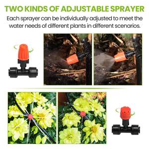 ड्रिप सिंचाई प्रणाली 50 फीट त्वरित कनेक्टर स्वचालित स्प्रिंकलर किट लॉन बिस्तर बाहरी ग्रीनहाउस 1/4 "ट्यूबिंग - Product Image 5