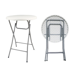 Tavoli Alti da Festa in Vendita, Tavoli Rotondi Pieghevoli in Plastica Bianca all'Ingrosso per Soggiorno, Bistrot e Hotel - Product Image 1