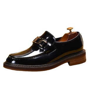 2026 Men's Business Casual Shoes Genuine <b>Leather</b> British Style Horsebit Slip-On Lazy Shoes for Men - Product Image 3
