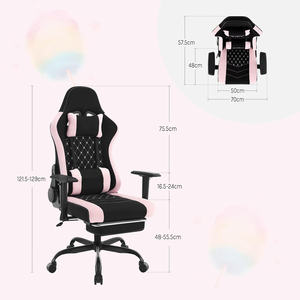Barato giratorio juego de vídeo Pc venta al por mayor negro <span class=keywords><strong>Rosa</strong></span> Chaise <span class=keywords><strong>Gamer</strong></span> Oficina 2d masaje ordenador mujeres <span class=keywords><strong>Silla</strong></span> de juegos con reposapiés - Product Image 5