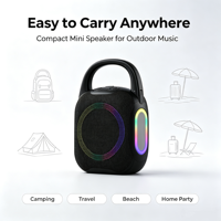 Y66 Enceinte Bluetooth portable étanche IP56 avec lumière rythmique RVB pour le camping en extérieur