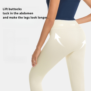 X818 #   Leggings de sport à taille haute sur mesure, super doux, yoga, fitness, contrôle du <span class=keywords><strong>ventre</strong></span>, côtelés, <span class=keywords><strong>pour</strong></span> femmes, salle de sport - Product Image 3