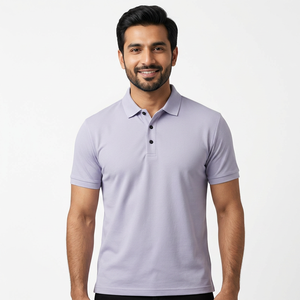 Chemises de golf pour hommes en coton 100% de haute qualité avec logo brodé, anti-plis, poche, manches courtes, décontractées - Product Image 1