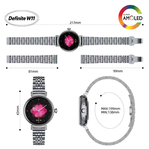 Reloj Inteligente Delgado de Metal para Mujer W11-70 con Pantalla AMOLED Ultra Pequeña de 1.02'' y Resistencia al Agua IP67, Monitor de Salud Diario, Pedido al por Mayor - Product Image 6