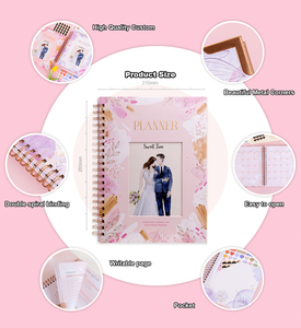 Libreta Personalizada Diaria, Agenda, Diario <span class=keywords><strong>de</strong></span> Boda, <span class=keywords><strong>Cuaderno</strong></span>, Calendario, Encuadernación en Espiral, Cubierta <span class=keywords><strong>de</strong></span> Cuero, B5, 80 Hojas - Product Image 1