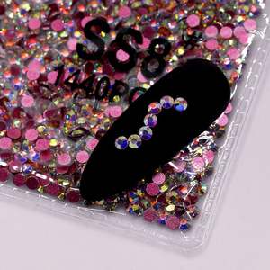 AB Rose Back SS20 3D Flat Back Crystal Glass Rhinestone Diamond para Nail Art - Product Image 6